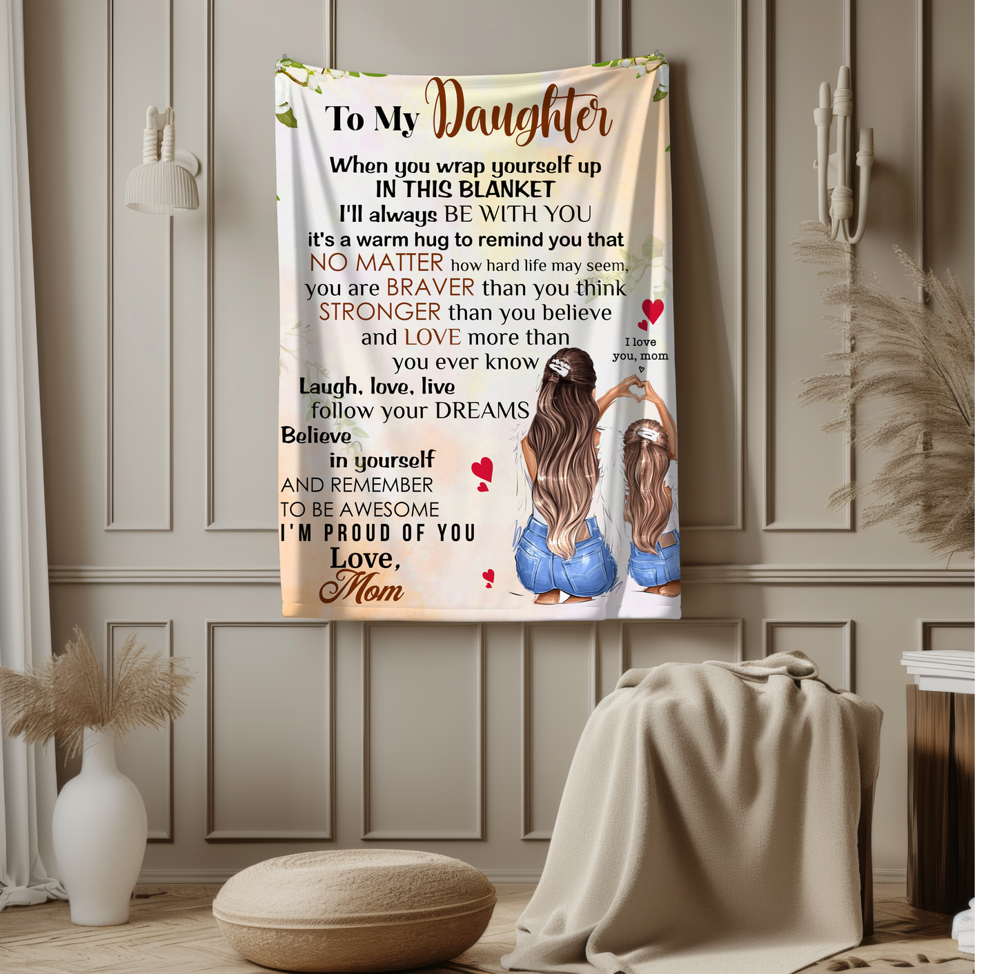 To My Daughter | Velveteen Plush Blanket