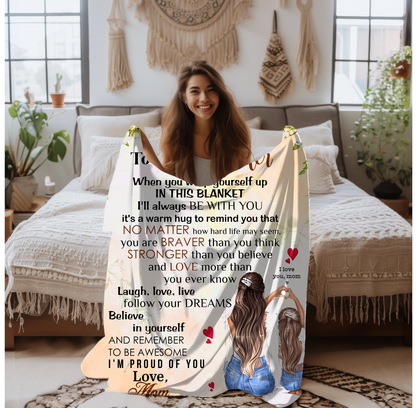 To My Daughter | Velveteen Plush Blanket