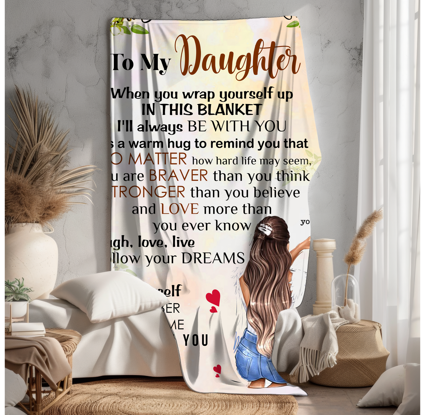 To My Daughter | Velveteen Plush Blanket