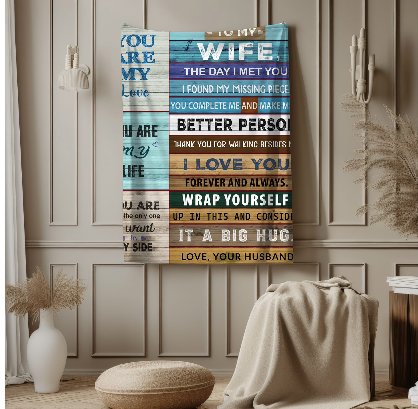 To My Wife | Velveteen Plush Blanket